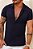 Camisa Polo Texturizada Azul Marinho - Imagem 2