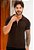 Camiseta Polo Tricot Modal Marrom Café - Imagem 1