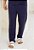 Calça Linho Listrada Azul Marinho - Imagem 1