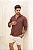 Camisa Linho Manga Longa Marrom Chocolate - Imagem 6