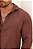 Camisa Linho Manga Longa Marrom Chocolate - Imagem 3