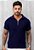 Camiseta Polo Tricot Zíper Azul Marinho - Imagem 1