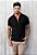 Camiseta Polo Tricot Zíper Preta - Imagem 4