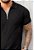Camiseta Polo Tricot Zíper Preta - Imagem 3