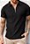 Camiseta Polo Tricot Zíper Preta - Imagem 2
