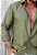 Camisa Social Acetinada Verde C/ Elastano Musgo - Imagem 3