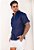 Camisa Social Acetinada C/ Elastano Azul Marinho - Imagem 4