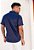 Camisa Social Acetinada C/ Elastano Azul Marinho - Imagem 6