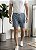 Shorts Alfaiataria Linho Azul Jeans - Imagem 3