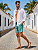 Shorts Alfaiataria Linho Azul Turquesa - Imagem 2