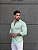 Camisa Social Acetinada C/ Elastano Verde Menta - Imagem 2