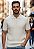 Camiseta Tricot Gola Zíper Off White - Imagem 1