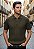 Camiseta Tricot Gola Zíper Verde Musgo - Imagem 1