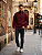 Blusa Moletom Gola Zíper Vermelho Marsala - Imagem 2