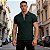 Camiseta Tricot Gola Zíper Verde Militar - Imagem 2