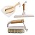 Kit de Limpeza Mini Vassoura Pá Escova Rodo de Pia e Cabo Bambu - Imagem 1