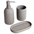 Kit 3 Peças de Banheiro em Cerâmica Cinza - Imagem 5