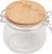 Pote de Vidro 450ml com Tampa de Bambu e Trava Hermética – Porta Mantimentos, Café, Açúcar, Temperos - Imagem 1
