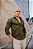 Camisa Verde Militar com Elastano - Gola Italiana - Imagem 1
