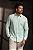 Camisa Verde bebê no Linho Gola Italiana - Manga Longa - Imagem 2