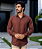 Camisa Marron Manga Longa - Gola Italiana - Imagem 2