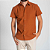 Camisa Terracota Manga Curta Slim - Gola Italiana - Imagem 1