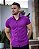 Camisa Violeta Manga Curta Slim - Gola Italiana - Imagem 1