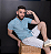 Camisa Azul Jade Gola Padre - Manga Curta - Imagem 1