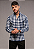 Camisa Xadrez Branca e Azul - Manga Longa - Imagem 1