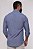 Camisa Cinza Azulado Gola Italiana - Manga Longa - Imagem 2
