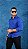Camisa Azul Royal Gola Italiana - Manga Longa - Imagem 3