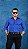 Camisa Azul Royal Gola Italiana - Manga Longa - Imagem 1