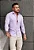 Camisa Lilás no Linho Gola Italiana - Manga Longa - Imagem 3