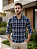 Camisa Xadrez Azul Flanela - Manga Longa - Imagem 3