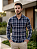 Camisa Xadrez Azul Flanela - Manga Longa - Imagem 1