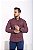 Camisa Estampada Vinho Manga Longa Slim - Gola Italiana - Imagem 2