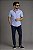 Camisa Azul Pastel Gola Italiana - Manga Curta - Imagem 2