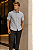 Camisa Cinza Claro Gola Italiana - Manga Curta - Imagem 2