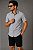 Camisa Cinza Escuro Gola Italiana - Manga Curta - Imagem 1