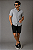 Camisa Cinza Escuro Gola Italiana - Manga Curta - Imagem 2