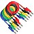 Kit 5 Cabos Jumper Macho-Macho Pino 4mm com Derivação Comprimento 150cm Safiratec - Imagem 1
