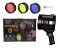 Lanterna Holofote Led T9 C/ Placa Solar 4 Cores + Power Bank - Imagem 1