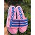 Chinelos Slides Confort Adidas Feminino Rosa listra Azul Promoção - Imagem 1