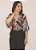 Blusa em viscose estampada manga morcego com amarração - Imagem 7