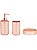 Kit para banheiro rose gold em cerâmica - 3 peças - Imagem 1