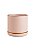 Cachepot em cerâmica rosa filetado G - Imagem 1