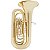 Tuba 4/4 c/ 4 pistos Schieffer em Si Bemol c/ corpo Laqueado (dourado) e case super luxo - S991-L - Imagem 1