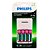 Carregador de Pilhas com 4 Pilhas AA 2450mAh - Philips - Imagem 1