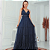 Vestido elegante Preto madrinha e convidadas tule brilhoso - Imagem 4