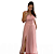 Vestido Rose brilho Tule fenda Vestido madrinha Rose longo fenda - Imagem 1